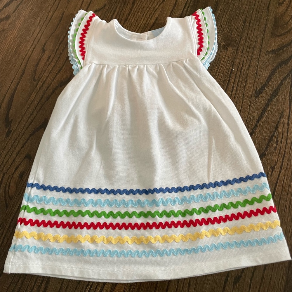 Bella Bliss white pique dress with ric rac- EUC - sz 3